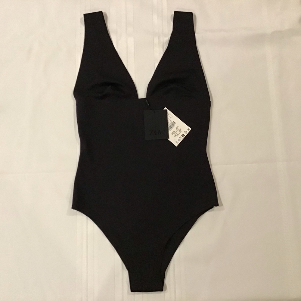 NEW Zara Lingerie Black Bodysuit Size Small